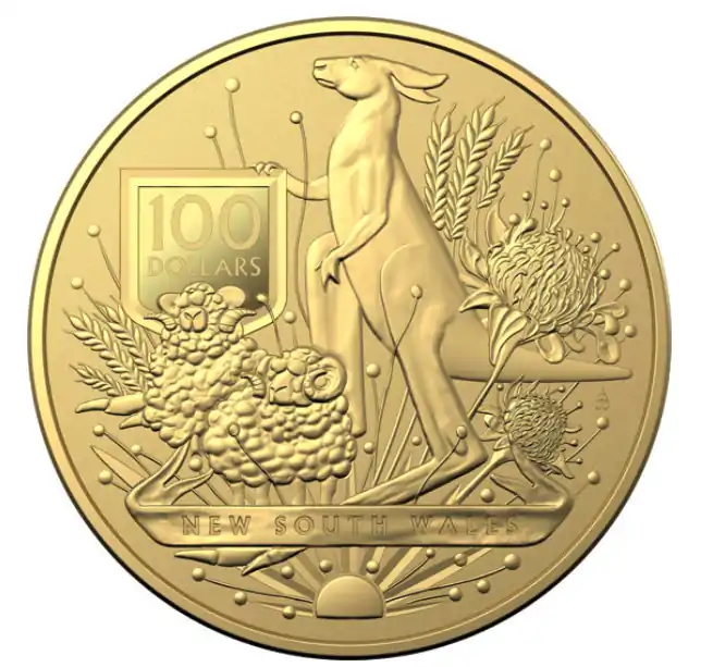 Herb Australii 1 uncja 2022 - złota moneta